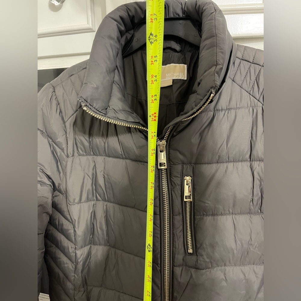 New Women's Michael Kors Winter Coat Gray Puff Size large